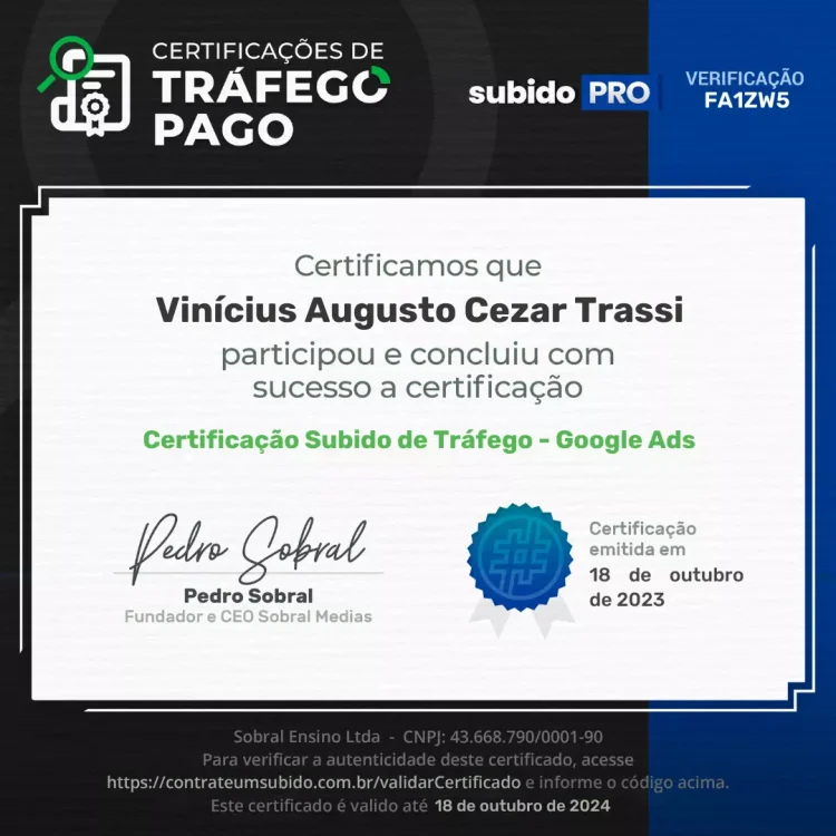 AgNumo Certificado Subido Pro